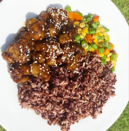 Vegan Teriyaki Wings Rice Meal